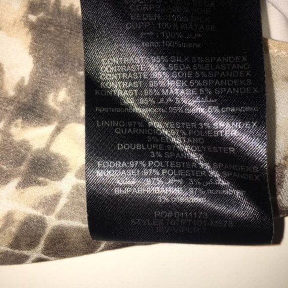 3/$30 Bebe Silk Snake Print 1 Shoulder Mini dress - Picture 8 of 8